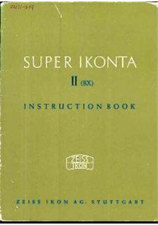 Zeiss Ikon Super Ikonta 2 manual. Camera Instructions.